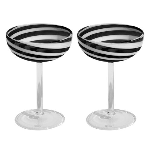 FAZEEK Swirl Coupe Glass Set of 2